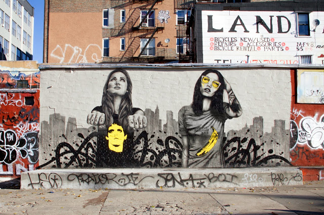 "The Velveteens" New Street Art dedicated to the memory of Lou Reed - Piece Painted By Fin DAC and Angelina Christina. 2