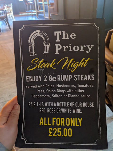 The Priory Pub Tynemouth Steak Night