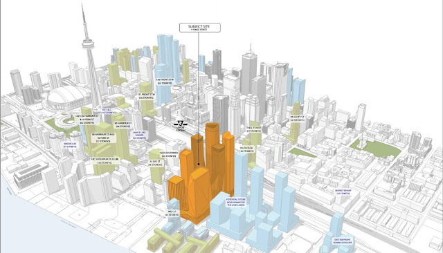 Drawing showing location of new One Yonge Skyscrapers