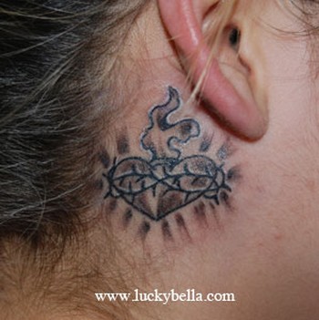 Tattoo Behind The Ear " Star & Heart Tattoos "