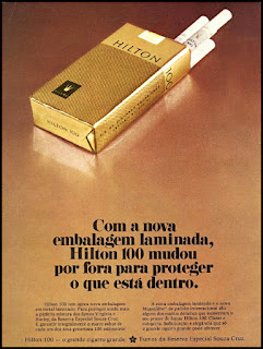 propaganda cigarros Hilton - 1972, cigarros hilton 100 mm 1972, souza cruz anos 70, cigarros década de 70, Oswaldo Hernandez,