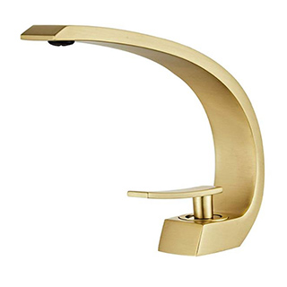 Shiny Polished Gold Bathroom Sink Faucet with Supply...