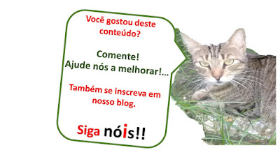 Imagem com a gata Felina convidando leitores e leitoras para se inscreverem no blog e o seguir.