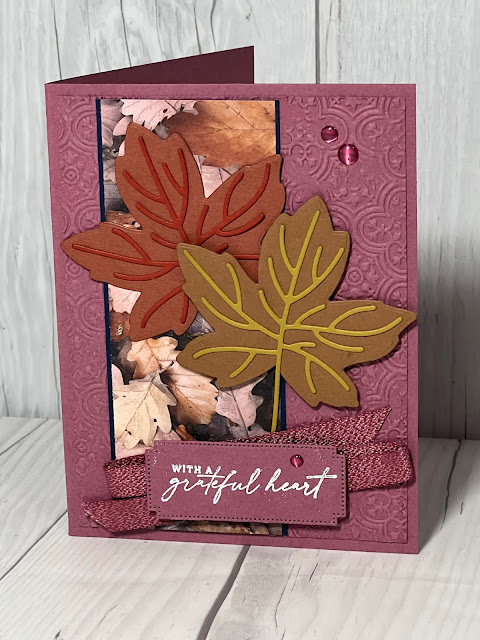 Fall Leaves-themed greeting card using Stampin' Up! Autumn Leaves Bundle