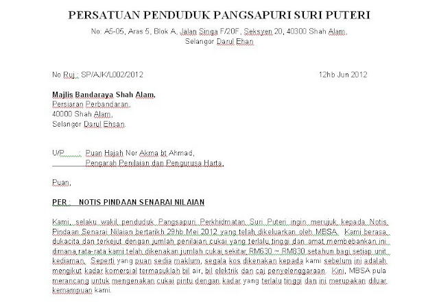 Surat Rayuan Mbsa - Selangor r