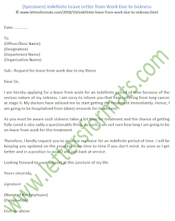 sample of indefinite leave letter due to sickness