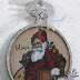 Tim Holtz pocket watch Christmas ornament with Santa