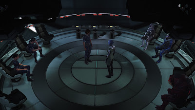 Shepard and the Normandy crew discuss their options.