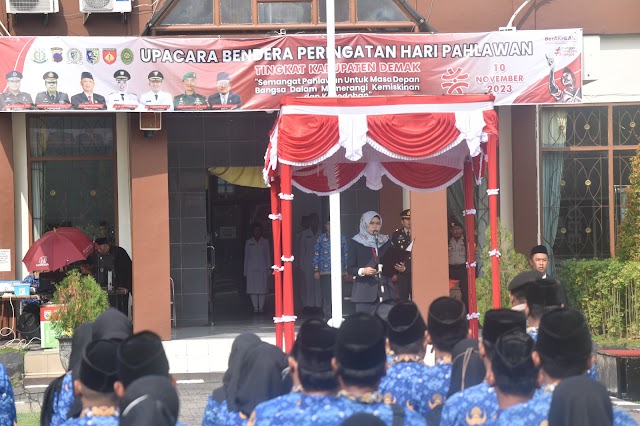 Hari Pahlawan, Dandim 0716/Demak Hadiri Upacara Peringatan Bersama Jajaran Forkompinda Kabupaten Demak