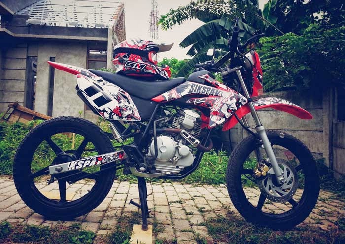 modifikasi motor cross scorpio