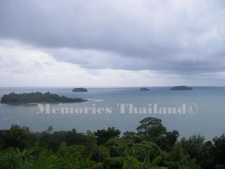 An impressive view of small colorful islands lying off the island of Koh Chang in Thailand