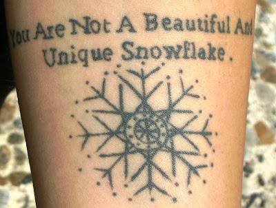 The quote You are not a beautiful and unique snowflake is from the 