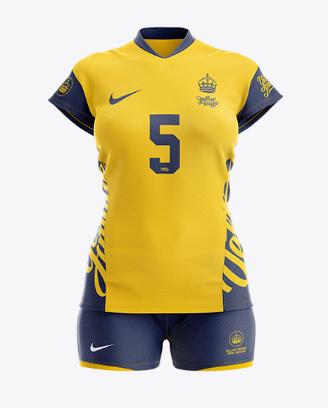 Download Download Women's Volleyball Kit with V-Neck Jersey Mockups ...
