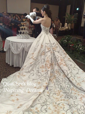 This is the main wedding gown which the bride wore for the church ceremony
