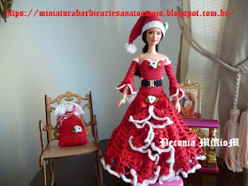 Vestido De Crochê Para o Natal da Barbie 2 por Pecunia MillioM