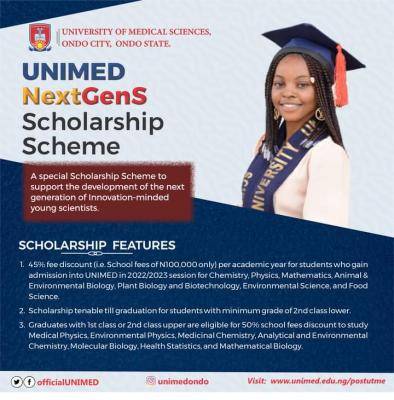 UNIMED NextGenS scholarship scheme, 2022/2023