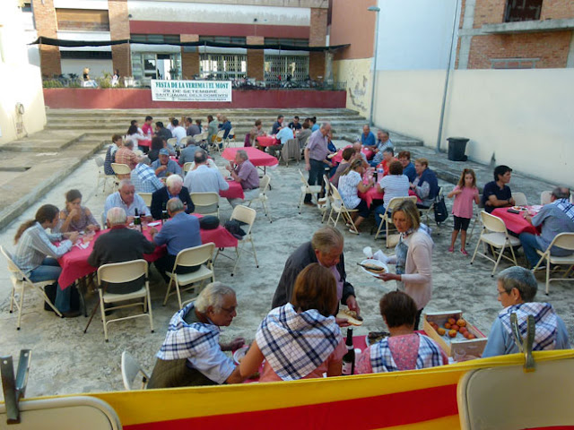 Esguard de Dona - Vista de l'esmorzar de vinya, amb arengades, raïm, pa i tomàquet