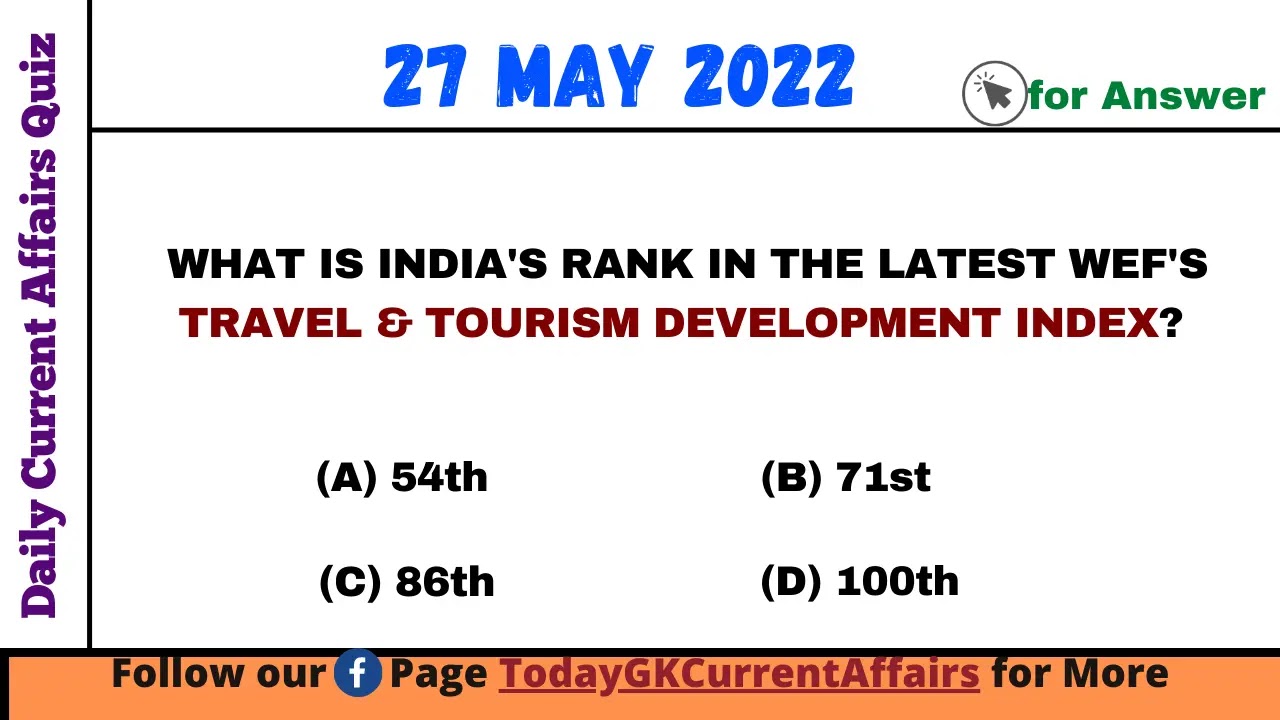 Today GK Current Affairs on 27th May 2022