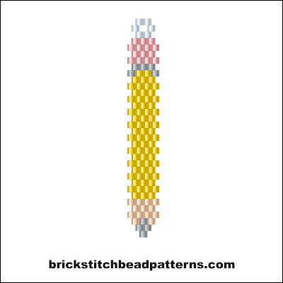 Free brick stitch seed bead earring pattern color chart