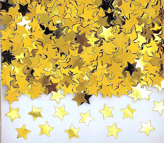 photo of paper gold stars