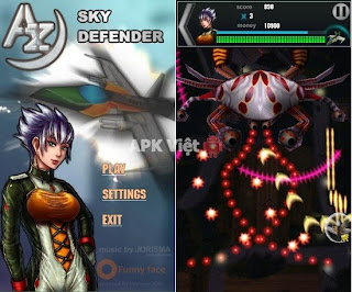 Az: Sky Defender 3D v1.2 APK: game máy bay bắn súng cho android (hack không cần root)