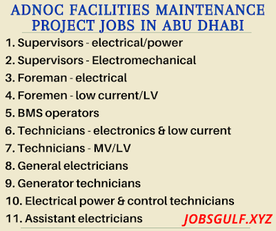 ADNOC Facilities Maintenance Project jobs in Abu Dhabi