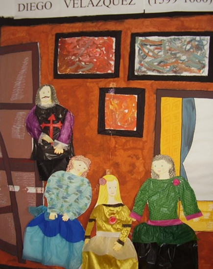 Disfraz escolar de cuadro de Velazquez con las Meninas