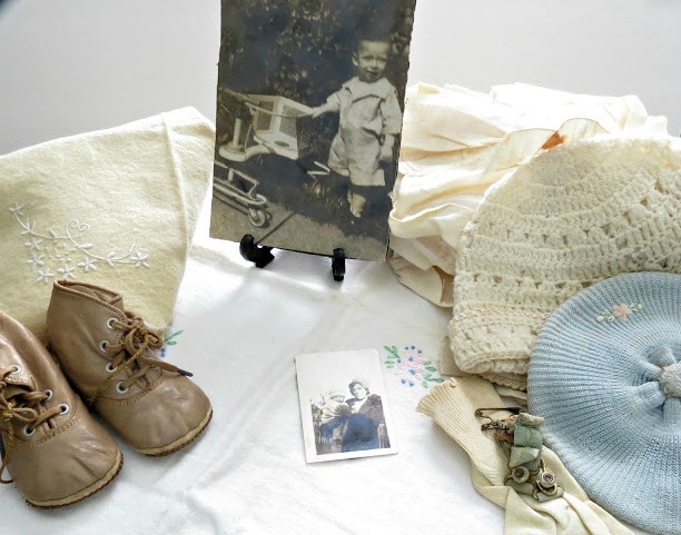 vintage baby clothes photos and shoes