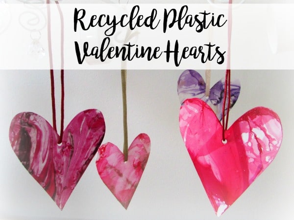 These DIY Valentine's Day craft is a great way to recycle old plastic food containers