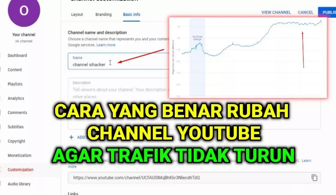 cara mudah merubah channel youtube