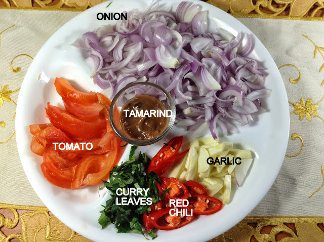 Ingredients for Fried mackerel curry