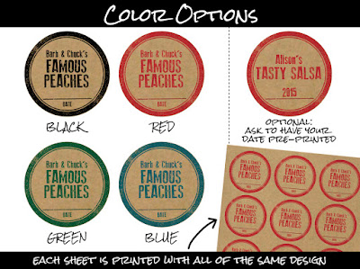 kraft rubber stamp canning labels