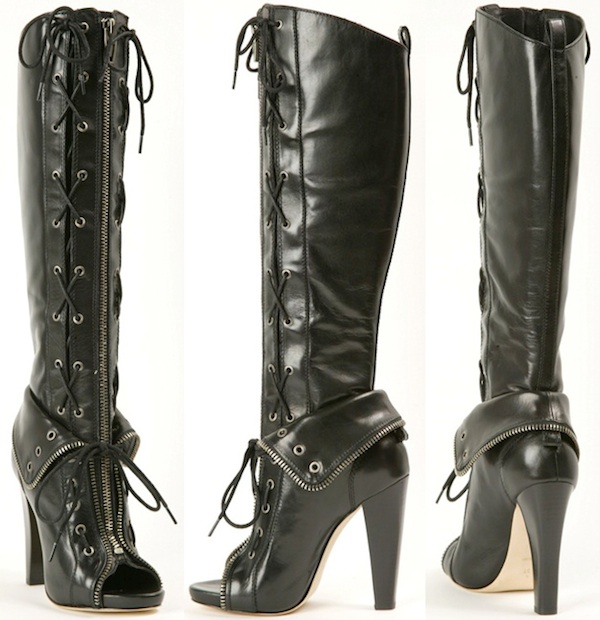 Victoria Beckham Knee High Boots. These open toe knee-high