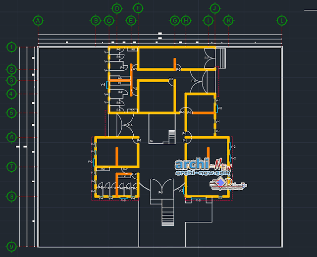 Finishes of family housing in AutoCAD 