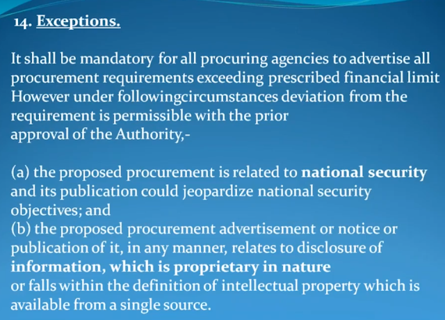 Exceptions Under PPRA Rules 