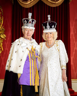 Official coronation portraits of King Charles III and Queen Camilla