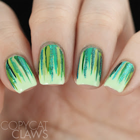 Green Waterfall Nail Art