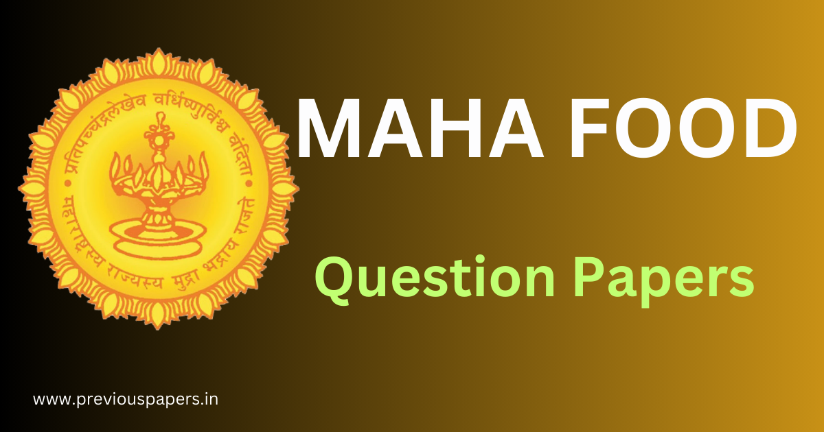 Maharashtra Food Supply Inspector Question Paper