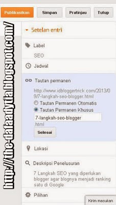 blogger seo permalink