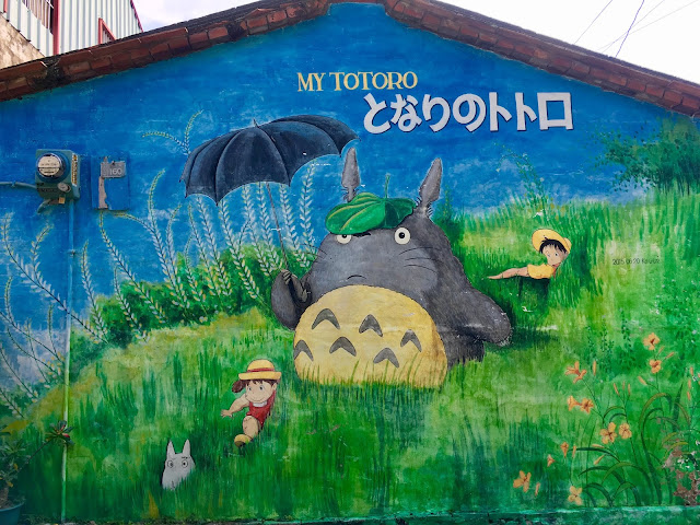 danei totoro bus stop, painted village, tainan, taiwan