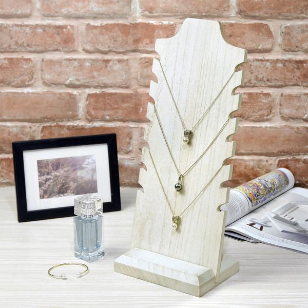 Use the wooden freestanding necklace display stand for your minimalist display.