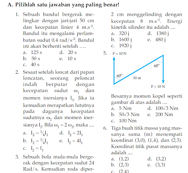 Soal UKK / UAS Fisika Kelas X XI Semester 2 (Genap)