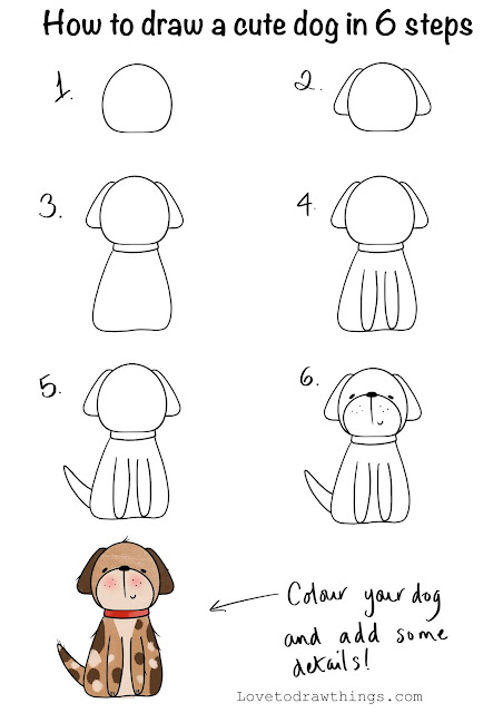 How to draw a cute dog in 6 steps