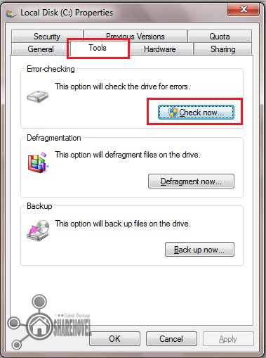 jendela properties drive piih check now cara meakukan check disk di windows 7 - Cara Mempercepat Kinerja Sistem Operasi Windows 7