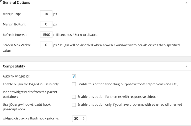 Q2W3 Fixed Widget plugin