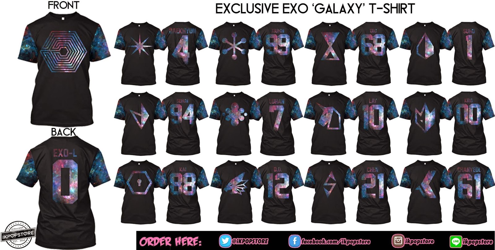 [ORDER] Exclusive EXO 'GALAXY' T-Shirt ~ iKPOP STORE