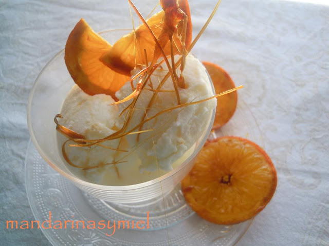 Helado de aguardiente de naranja de Paco Torreblanca - Mandarinas y miel