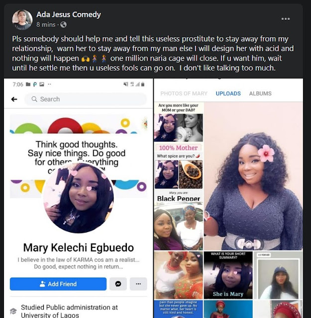 ‘Stay Away From My Man, Or I‘ll Bath You With Acid’ - Comedian Ada Jesus Calls Out Lady