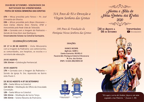 Confira a programação do Novenário e Festa de Nossa Senhora das Grotas 2020