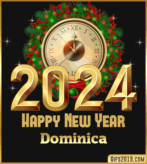Gif wishes Happy New Year 2024 Dominica